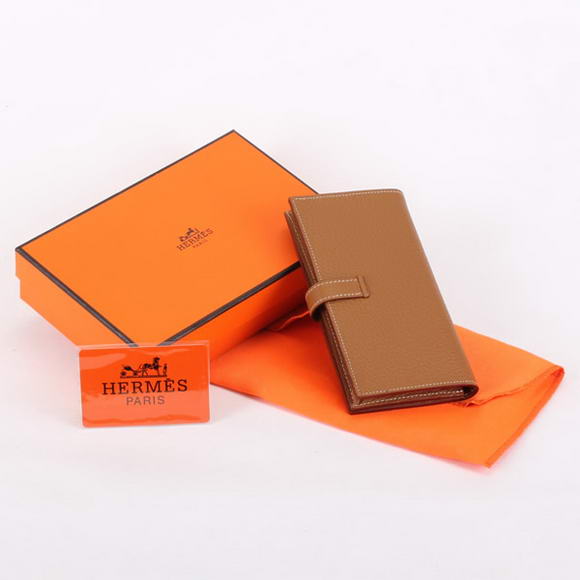 Cheap Fake Hermes Bearn Japonaise Bi-Fold A208 Coffee - Click Image to Close